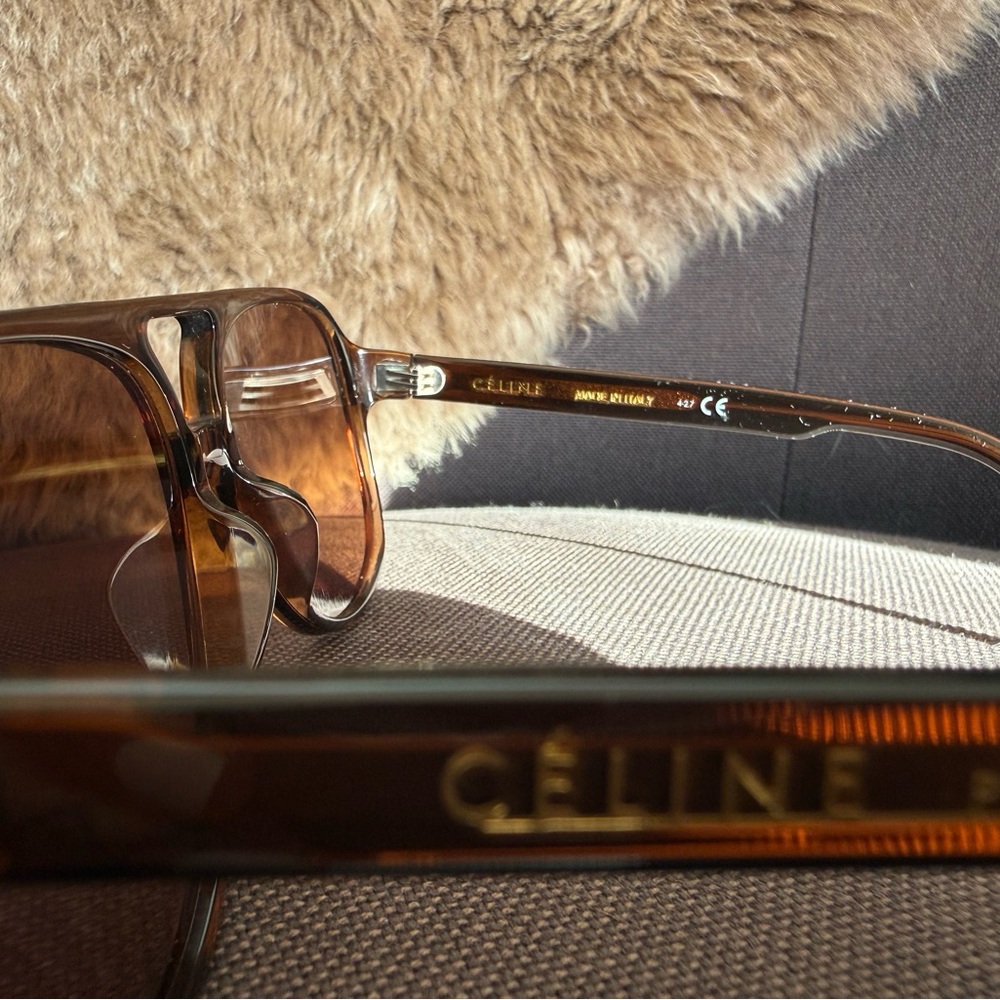 Celine Brown Tortoiseshell Aviator Sunglasses - image 3
